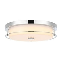 Living District Kolson 16 Inch Led Flush Mount In Chrome