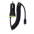 thumbnail image 2 of fashionhome Portable Quick Charge Car Charger Build-in Spring Cable Micro USB Type-C Car Cigarette Lighter Charger Adapter, 2 of 9