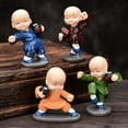thumbnail image 6 of 4 Pcs Miniature Kung Fu Buddha Statue, Small Monk Figurine Resin Zen Garden Ornaments, Miniature Buddha Figurine for Wall Shelf Desktop Garden Home Office Car, 6 of 6
