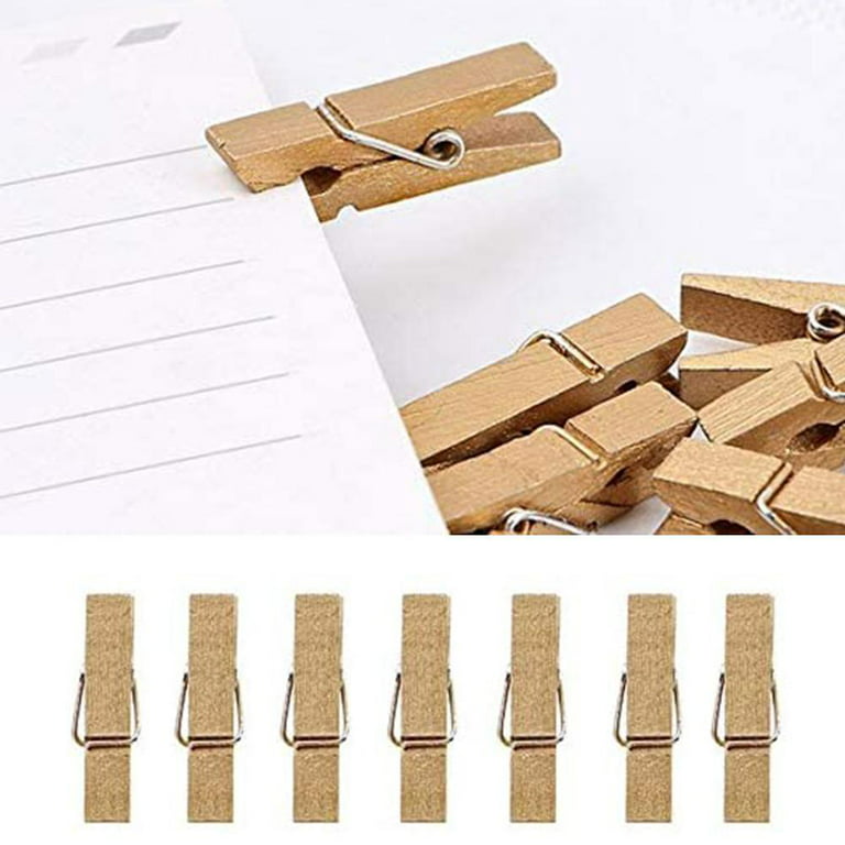 50Pcs Mini Wood Clothespins Laundry Photo Paper Peg Clips Clothes