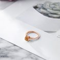 thumbnail image 4 of Gem Stone King 18K Rose Gold Plated Silver Brown Tiger Eye and White Created Sapphire Engagement Ring for Women (1.27 Cttw, Cushion 6MM, Gemstone Birthstone, Available in Size 5, 6, 7, 8, 9), 4 of 5
