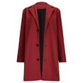 thumbnail image 1 of Women's Long Wool Coats Single Breasted PeaCoat Notched Lapel Trench Coat Overcoat, 1 of 6