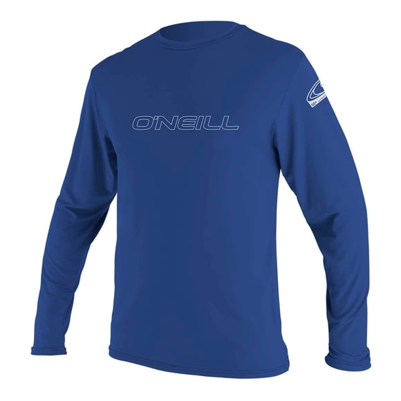 O'Neill UV 50+ Sun Protection Mens Basic Skins Long Sleeve Tee Sun Shirt Rash Guard, Pacific, Medium