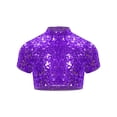 thumbnail image 1 of Yhong Haut Court à Paillettes pour Filles, Danse de Rue Jazz, Violet 14, 1 of 5