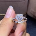 thumbnail image 4 of Anillo de diamantes de amor en forma de corazón simple y exquisito de plata de Jianjie, joyería popular, 4 of 5