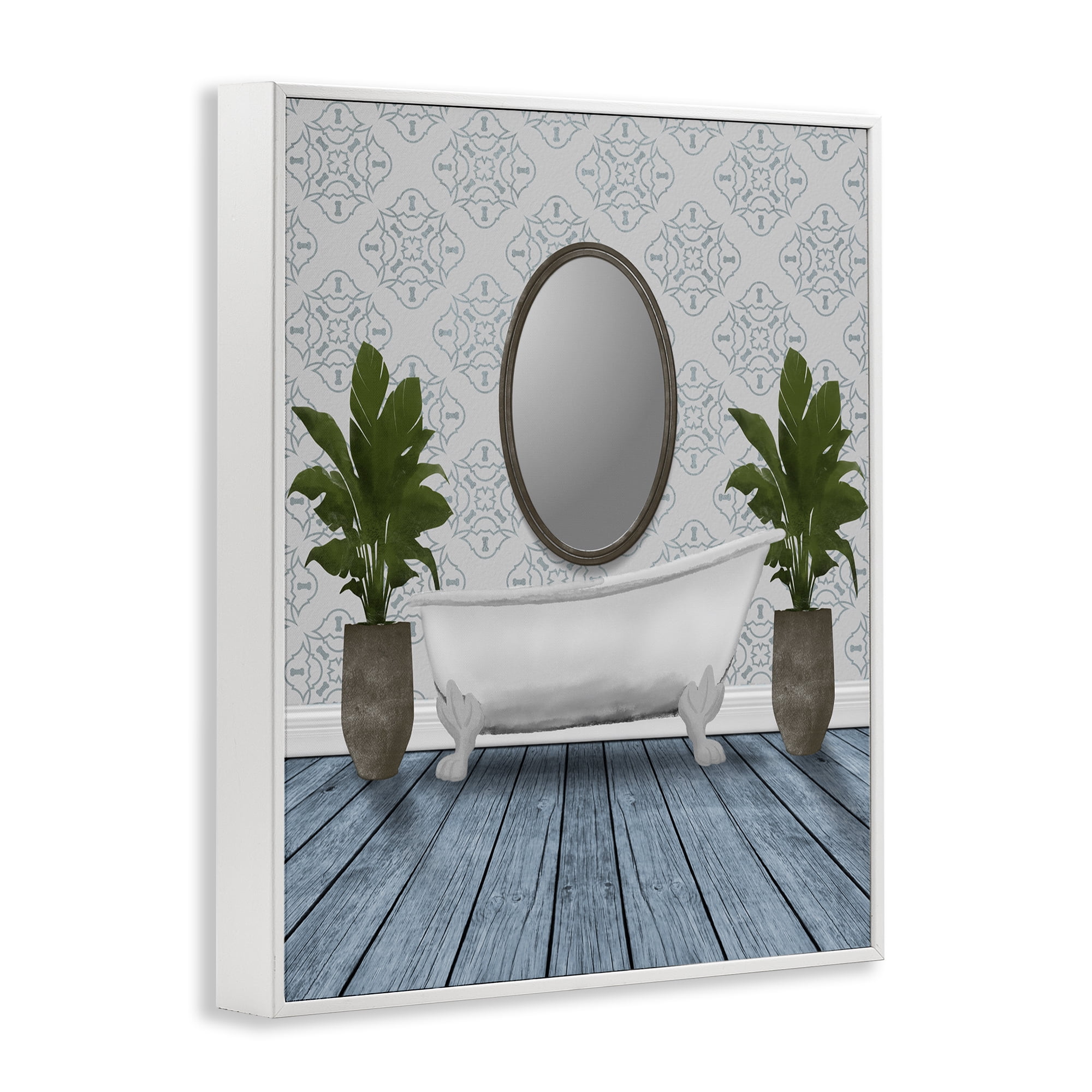 Stupell Industries Restful Wash Bathtub White Framed Giclee Art, design by Marcus Prime