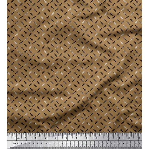 Soimoi Cotton Duck Fabric Rocket Shirting Printed Fabric 1 Yard 42 Inch Wide