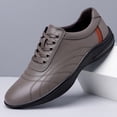 thumbnail image 6 of Men's Perforated Leather Walking Shoes Breathable Non Slip Cushioned Sole Lace Up Casual Daily Sneakers, 6 of 6