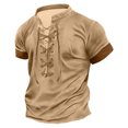 thumbnail image 2 of T-shirts for Men Retro Tie Casual Color Matching Short Sleeved Men's Tie Up Short Sleeves Trendy Short Sleeves, 2 of 4
