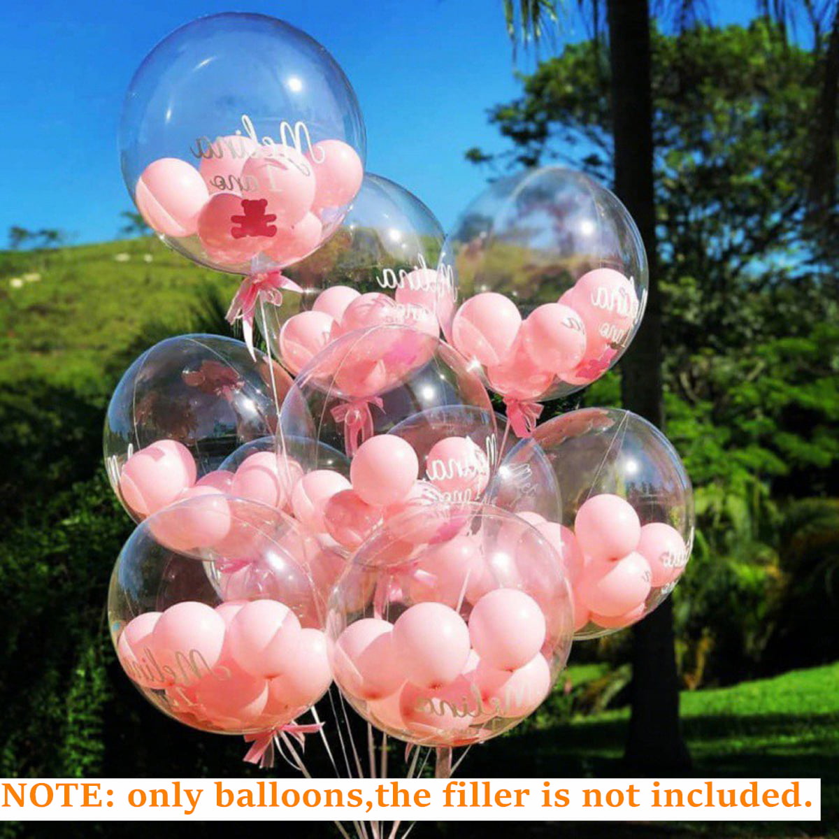  Large Clear Balloons for Stuffing, Pink Color 10pack 30inch Pre  Stretched Extra Wide Mouth BoBo Balloons, Crystal Wide Neck Clear Balloons  for Gift Wrapping Kids Birthday Party Decoration : Toys 