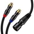 thumbnail image 2 of EBXYA XLR Male to Dual RCA Female Color-Coded Audio Cable [2M/6ft], 24K Gold Plated & OFC for PA System, Mixer to Amp & Home Audio, 2 of 6