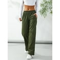 thumbnail image 2 of Liacowi Women Juniors Loose Baggy Cargo Pants Sweatpants Low Waist Straight Leg Pants Harajuku Trousers Streetwear with Pockets, 2 of 9