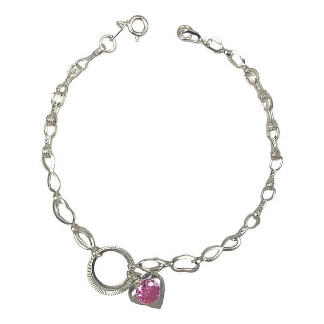 JOYARIS Pulsera Ajustable Corazon Amor Infinito Regalo Amistad Plata Talla Largo/Ancho: 20.5 cm x 4 mm PT-0000409