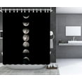 thumbnail image 3 of Moon Shower Curtain Wiccan Moon Phase Shower Curtains for Bathroom Black Whitcy Goth Bathroom Decor with Hooks 72"X72" Inches, 3 of 5