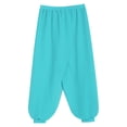 thumbnail image 5 of YiZYiF Kids Girls Chiffon Flowy Modern Dance Pants Belly Dancewear Arabic Princess Wide Leg Trousers Blue Green 12, 5 of 7