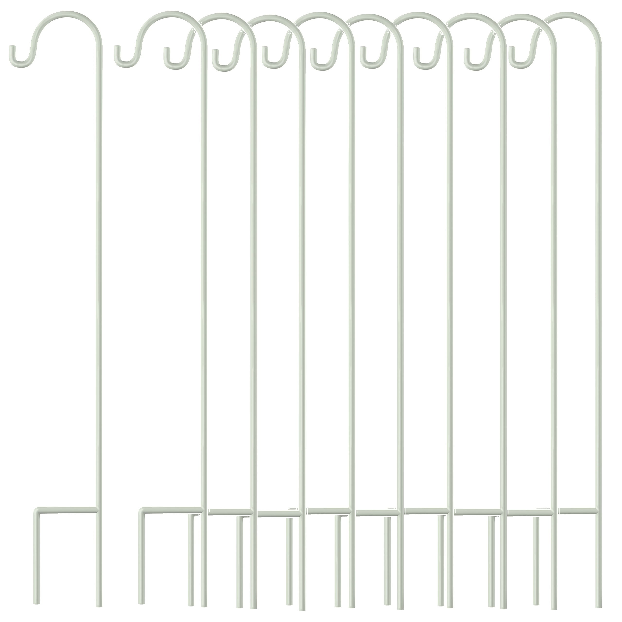 Photo 1 of 35 inch White, Set of 10 Solid (Non-Hollow) Single Piece (No Assembly), Strong Rust Resistant Premium Metal Hanger For Weddings Plant Baskets Solar Lights Lantern Mason Jars