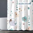 thumbnail image 4 of Teal Orange Watercolor Shower Curtain 72 x 72 Inch, Waterproof Fabric Floral Shower Curtains for Bathroom, Minimalist Wildflower Shower Curtain with 12 Hooks, 4 of 6