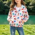 thumbnail image 2 of UAYOTSE Little Girls Cute Cartoon Animal Print Hooded Zip Jacket Lightweight Casual Outerwear for School Daily Wear,Sizes 7-8 Years, 2 of 5