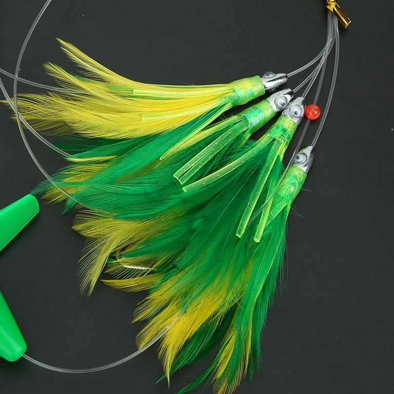 Feather Trolling Skirt Tuna Lure for Big Game Fishing Rigged with Steel Hook