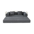 thumbnail image 5 of 2-in-1 Foldable Sofa Bed 75 Inch Folding Couch Convertible Compressed Sleeper Sofabed Memory Foam Faux Fur Upholstered Cloud Couch Mattress Bed 2 Pillows Grey Ash, 5 of 10