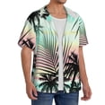 thumbnail image 4 of Naloa Tropical Summer Palm Men's Loose Fit Cuban Collar Short-Sleeve Shirt with Button-down and Chest Pocket for Everyday Wear Outings - Small, 4 of 7