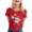 Red, variant on LUOGENLI Female T-shirts for Womens Womens Casual and Fashionable Christmas Reindeer Print Short Sleeve Round Neck T Shirt T-shirts for Women Graphic Tee Funny Valentines Grey L