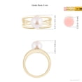 thumbnail image 5 of ANGARA Solitaire Japanese Akoya Cultured Pearl Double Shank Ring in 14K Yellow Gold for Women | June Birthstone, Birthday, Anniversary, Jewelry Gift for Women | Pearl Ring, 5 of 9
