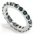 thumbnail image 1 of Bague Éternité Diamant Bleu à 2 Dents Or Blanc 14K, 1 of 2