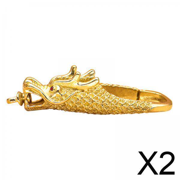 2x Colgante De Llave De Coche En Miniatura Con Estatua De Animal De Recuerdo Para Colección, Oficina, Hogar, Oro