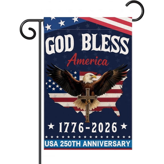 250 Years Garden Flag, 250 Anniversary USA Flag 12 X 18 Inch Double Sided Commemorative Waterproof Flags