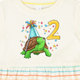 thumbnail image 4 of Inktastic 2nd Birthday Cute Turtle in Party Hat with Confetti Girls Baby Dress, 4 of 5