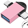 thumbnail image 2 of Rosa Dos piezas Adaptador de USB 3.0 a SATA III con UASP, Cable Convertidor de USB 3.0 a SATA para 3.5" y 2.5" Discos Duros HDD SDD con 12V Adaptador ShuxiuWang 9024715254047, 2 of 2