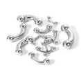 thumbnail image 3 of QQTDFG Large Gauge Stainless Steel Eyebrow Ring Lip Nipple Helix Conch Piercing Barbell-00G-Length 16mm, 3 of 9