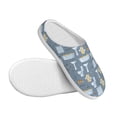 thumbnail image 3 of Haiem Blue Bathroom Print Women's Fuzzy Memory Foam House Slipper Cozy Home Footwear Non-slip Winter Slippers-42/43, 3 of 7