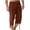 `Orange, variant on Hurxie Men's Long Linen Shorts Below Knee Pocketed 3/4 Summer Drawstring Capri Pant Orange,S