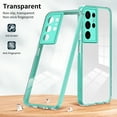 thumbnail image 3 of SaniMore for Samsung Galaxy S23 Ultra Case Slim Transparent [Never-Yellowing], Rugged PC & TPU Bumpers Cover Built-in Detachable Lens Protector Shockproof Protective Shell, Green, 3 of 8