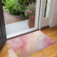 thumbnail image 2 of Pink and Gold Marble Pattern Washable Non Slip Indoor Door Mat, Decorative Entry Rug for Entrance, Bedroom, Kitchen, Bathroom, 17"x30", 2 of 6