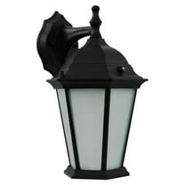Efficient Lighting EL-106-123 Timeless Outdoor Wall Lantern Die Cast Aluminum Powder Coated Black Frosted Glass with Built-in photocell Energy Star Qualified