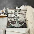 thumbnail image 2 of Coastal Throw Pillow Cover Wooden Board Nautical Anchor Helm Pillowcase Ocean Theme Cushion Covers for Sofa Beach Car Home Cabin Decor, 2 of 5