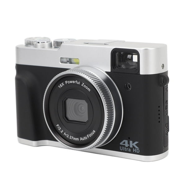 Cámara Digital 4K, Cámara de Vlogging Con Zoom de 48mp y 16x Cámaras Compactas de Vídeo de Vije Confoce Autico y Vibracia Anti, Pantalla IPS de 2,8 Pulgadas