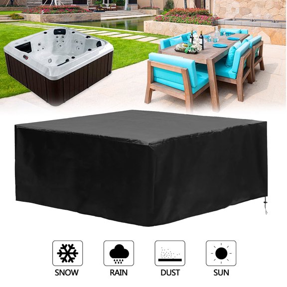 ANMINY Heavy Duty Waterproof Hot Tub Spa Cover Cap Water Resistant Protective Cover