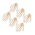 thumbnail image 4 of Pinza para el pelo de mano esqueleto Punk Rock Horror, pasador de pelo con diamantes de imitación, garras para fiesta de Halloween, regalos de cosplay, dorado, 4 of 5