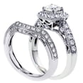 thumbnail image 3 of 1 Carat Antique Round Engraved Wedding Ring Set in White Gold, 3 of 4