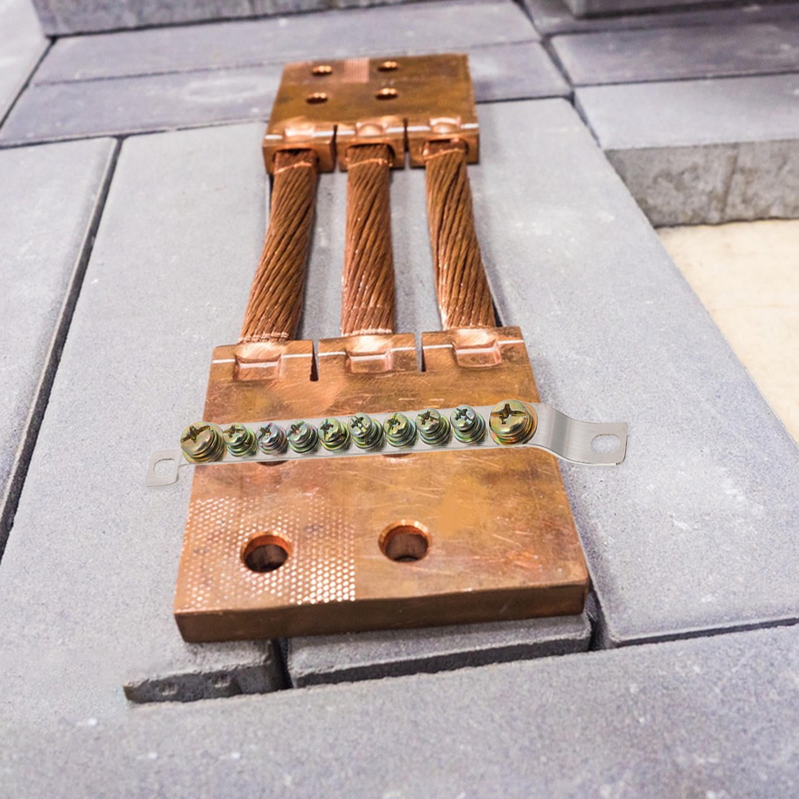 ELAYARD Heavy Duty Copper Grounding Terminal Block for Industrial and Home Electrical Wiring Applications
