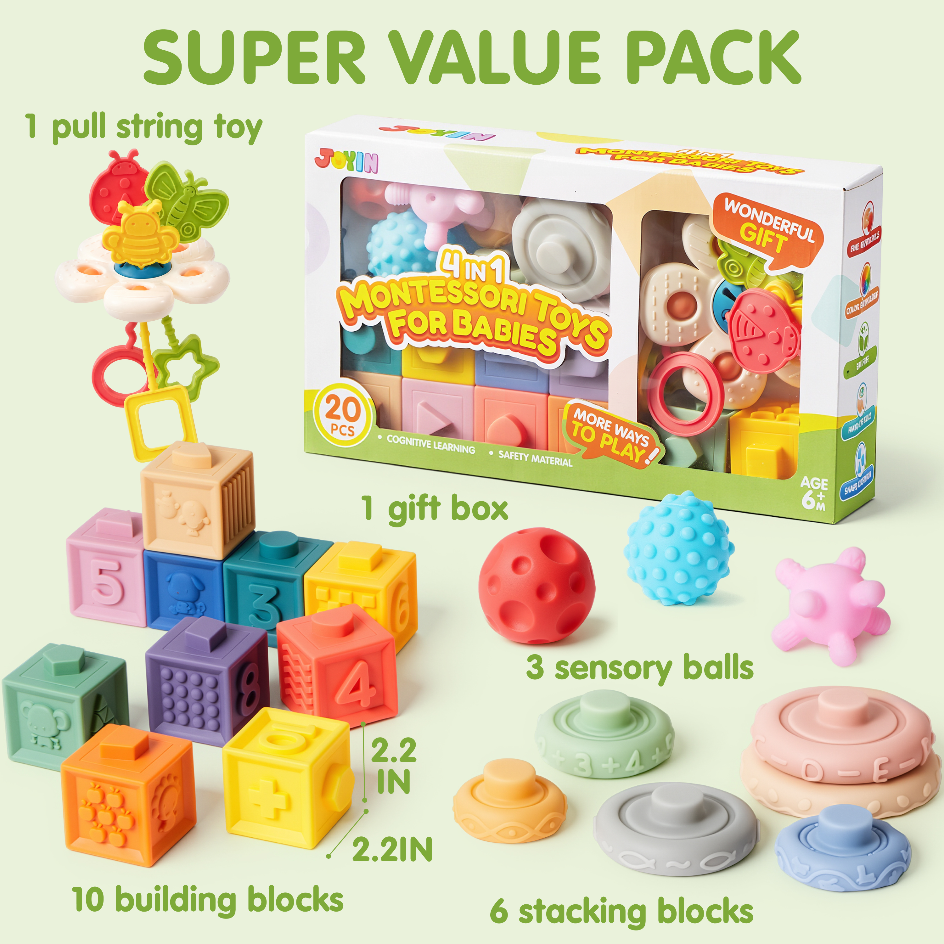 Joyfy Montessori Baby Toy 4-in-1 Sensory Set photo 3