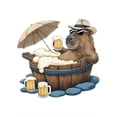 thumbnail image 2 of Camiseta De Verano Para Mujer, Cuello Redondo, Para Mochilero, Vacaciones En La CalleCartoon Capybara Print Comfy T-Shirt, Round Neck Short Sleeve Sports Tee, Women's ActivewearFather's Day, Mother', 2 of 5