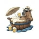thumbnail image 2 of Cartoon Capybara Print Comfy T-Shirt, Round Neck Short Sleeve Sports Tee, Women's Activewear, 2 of 5