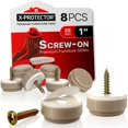 thumbnail image 1 of Deslizadores para sillas X-Protector, 8 piezas, protectores atornillables de 2,5 cm, 1 of 6