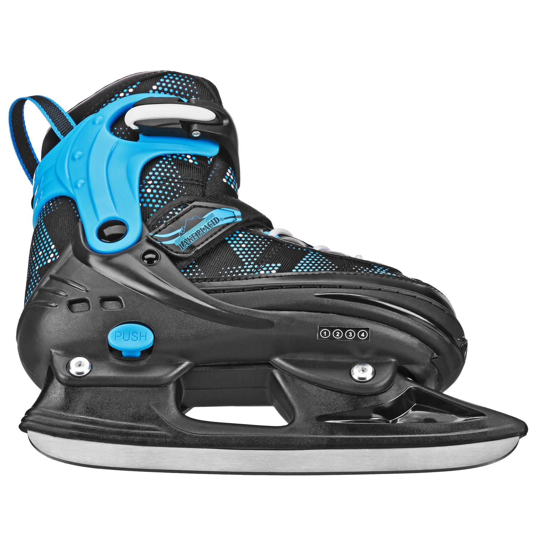 Lake Placid Youth Glacier Adjustable Ice Skates Size 1-4 Black/Blue