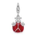 thumbnail image 3 of 925 Sterling Silver Cubic Zirconia Cz Lady Bug Necklace Pendant Charm Insect Arachnid Ladybug, 3 of 8